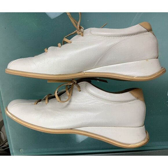 Leonardo di Vinci womens cream leather lace up shoes - Picture 5 of 7